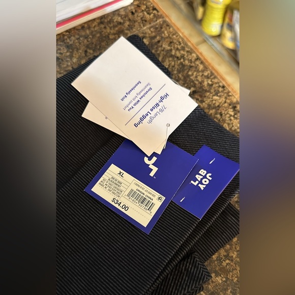 Women's High-Rise Ribbed Seamless 7/8
Leggings - JoyLab™ Black XL - Picture 3 of 3